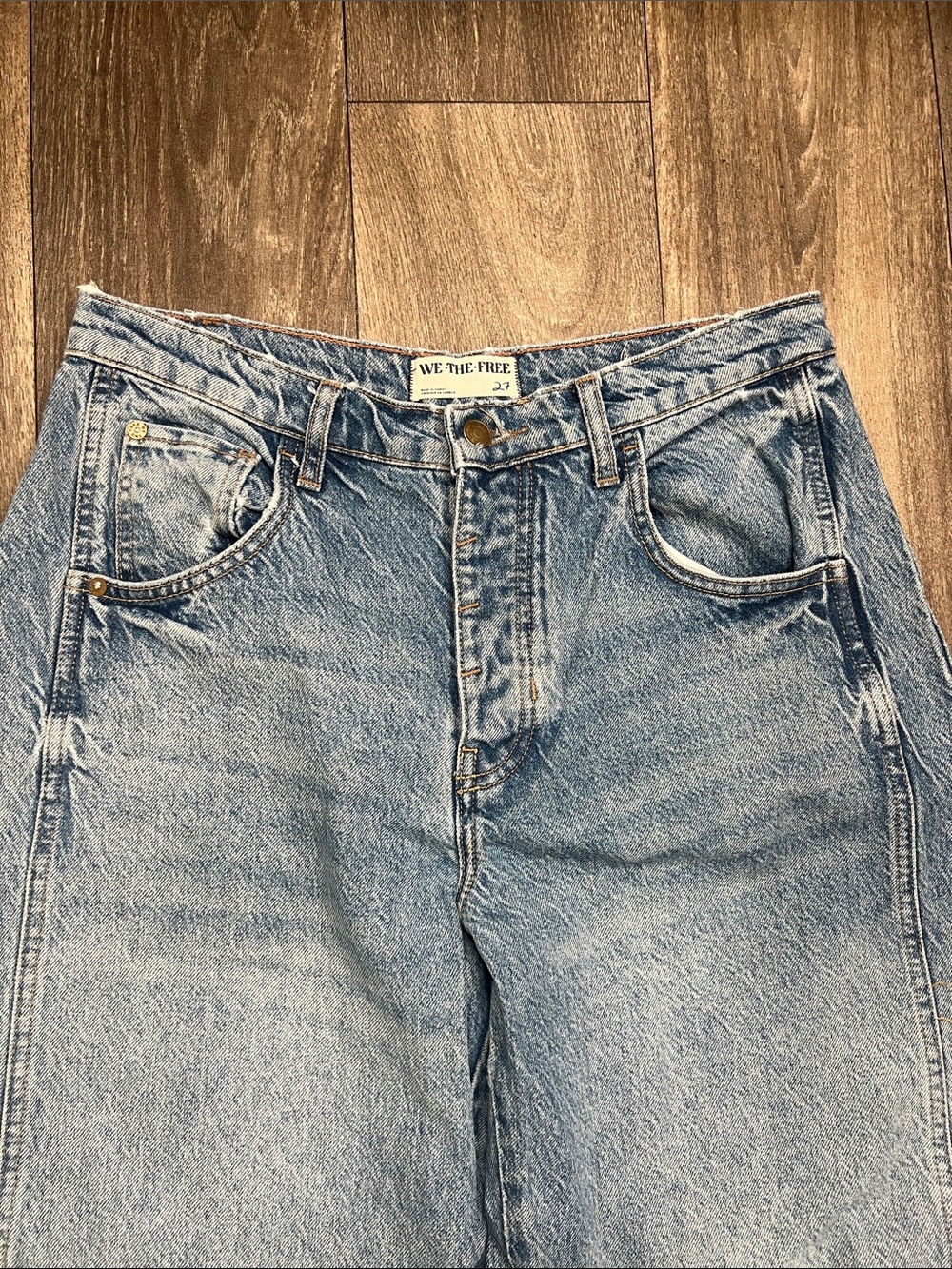 Free People Mid Rise Barrel - Lucky You - Picture 2 of 7